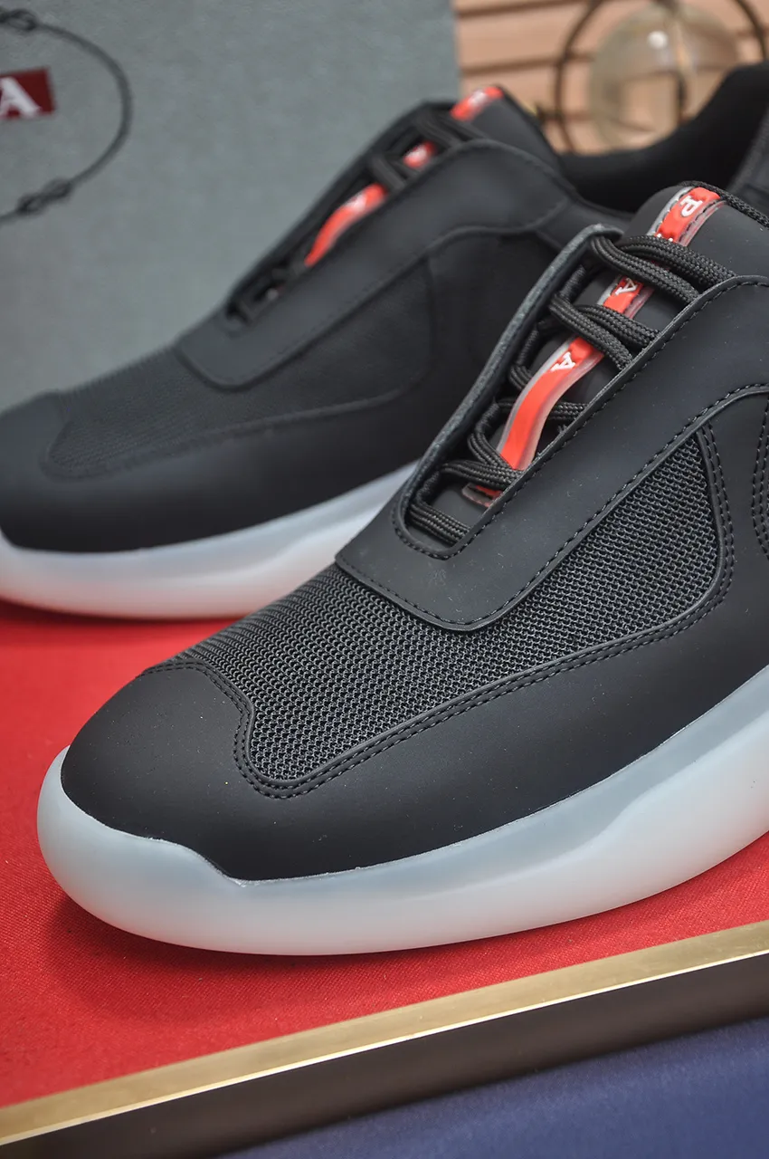 Men's shoes 💰580💶 [PRADA] Top original items, new seasonal styles, high-quality original items, top-grade high-mercerized cowhide combined with original breathable fabric + imported glue, imported stretch fabric inside with original cowhide feet, original thick outsole! Quality guaranteed! Code 38-45 (45 customized)